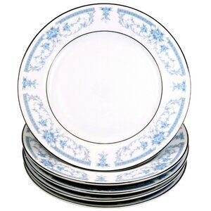 Sheffield Blue Whisper Bread & Butter Plates (Set of 5) Vintage Porcelain Japan